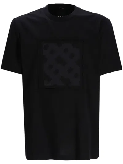 Hugo Boss Square-patch T-shirt In Black
