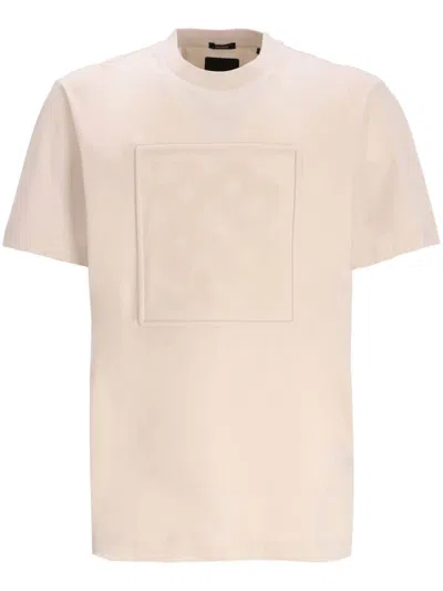 Hugo Boss Square-patch T-shirt In Nude