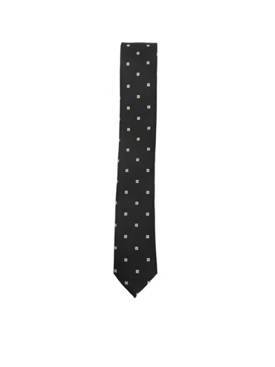 Hugo Boss Square-pattern Tie In Black