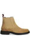 Hugo Boss Square-toe Suede Chelsea Boots In Brown