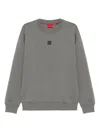 Hugo Boss Stacked-logo Badge Sweatshirt In Grey