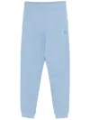 Hugo Boss Stacked-logo Cotton Track Pants In Blue