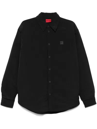 Hugo Boss Stacked-logo Padded Jacket In Black