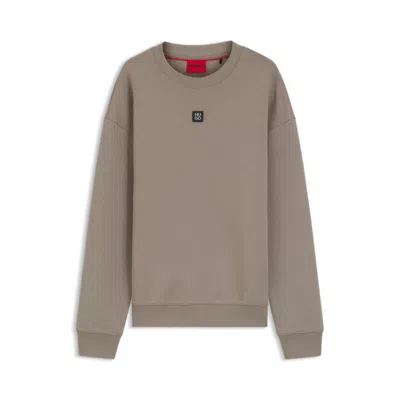 Hugo Boss Stacked-logo Sweatshirt In A Cotton Blend In Brown