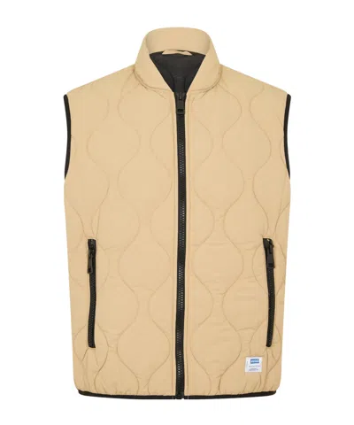 Hugo Boss Stand Collar Down Vest In Neutral