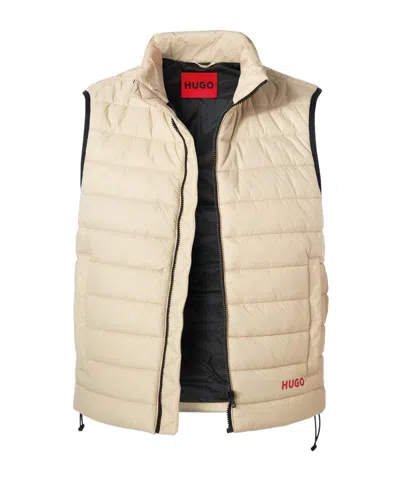 Hugo Boss Stand-neck Vest In Nude