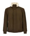 Hugo Boss Stand-up Collar Jacket In Green