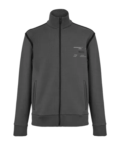 Hugo Boss Standcollar Fullzip Track Jacket In Black