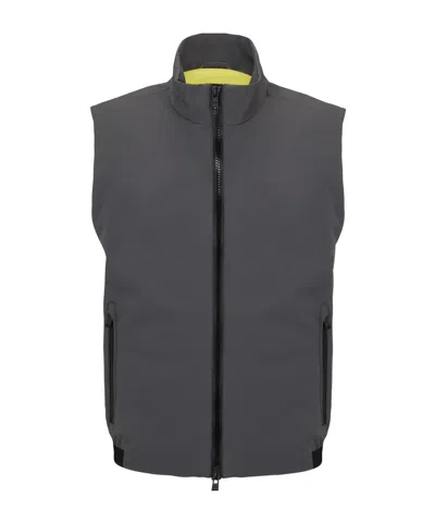 Hugo Boss Stand-collar Techwear Vest In Gray