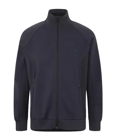 Hugo Boss Standcollar Zipup Jacket In Blue