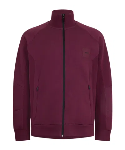 Hugo Boss Standcollar Zipup Jacket In Red