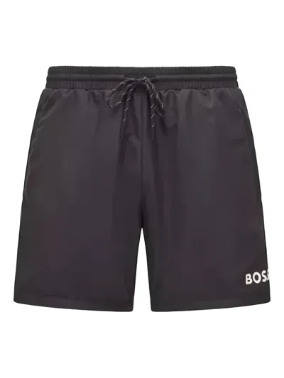 Hugo Boss Starfish Logo Swim Shorts In Black