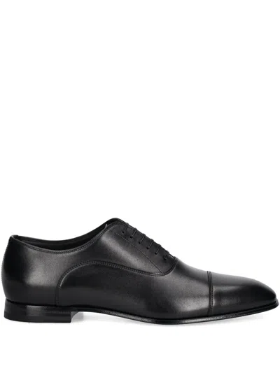 Hugo Boss Stitching-details Shoes In Black