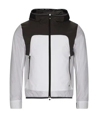 Hugo Boss Stitching Logo Casual Jacket In Gray