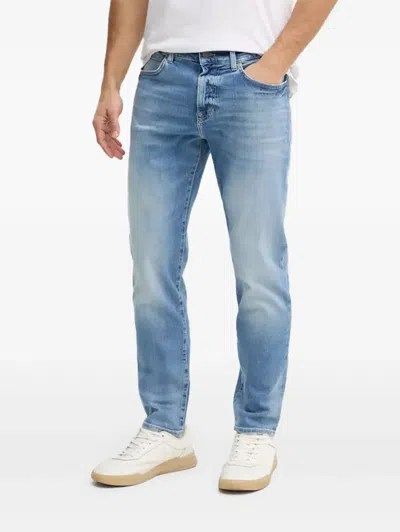 Hugo Boss Stonewashed Jeans In Blue