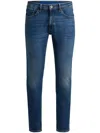 Hugo Boss Stonewashed Slim-cut Jeans In Blue