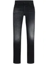 Hugo Boss Stonewashed Slim-fit Jeans In Black