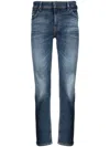 Hugo Boss Mens Medium Blue Regular-fit Tapered-leg Stretch-denim Jeans In Blue