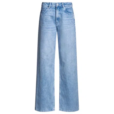 Hugo Boss Straight-fit Jeans In Bright-blue Rigid Denim