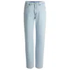 Hugo Boss Straight-fit Jeans In Light-blue Stretch Denim In Blue