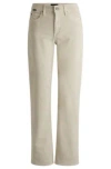 Hugo Boss Straight-fit Jeans In Stretch-cotton Corduroy Denim In Light Beige