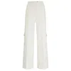 Hugo Boss Straight-fit Trousers In A Cotton Blend In White