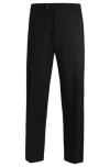 Hugo Boss Straight-fit Trousers In Stretch-cotton Dobby In Black