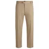 Hugo Boss Straight-fit Trousers In Stretch-cotton Dobby In Beige