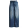 Hugo Boss Straight-fit Wide-leg Jeans In Blue Cotton Denim In Blue