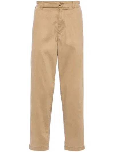 Hugo Boss Straight-leg Chinos In Brown