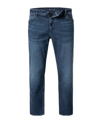 Hugo Boss Straight-leg Cotton Jeans In Blue