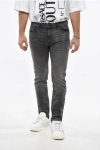 Hugo Boss Straight Leg Extra Slim Jeans With Logoed Patch 17cm L.30 In Gray