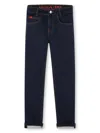 Hugo Boss Logo-patch Tapered Jeans In Blue