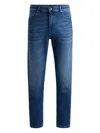 Hugo Boss Delaware Slim-fit Jeans In Dark-blue Super-soft Denim In Blue