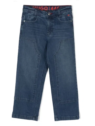 Hugo Boss Kids' Straight-leg Jeans In Blue