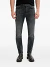 Hugo Boss Slim Leg Denim Five-pocket Style In Gray