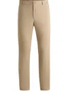 Hugo Boss Washable Formal Trousers In Stretch Seersucker Fabric In Neutrals