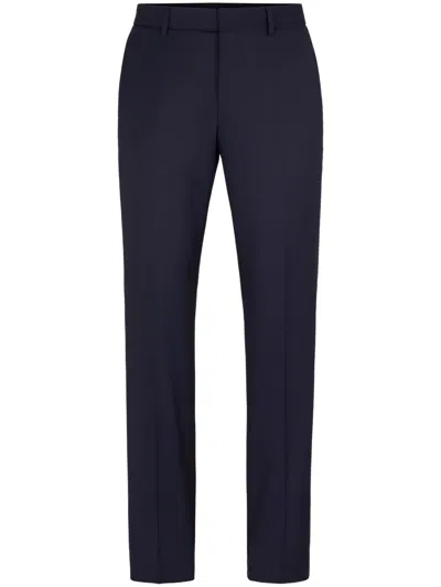 Hugo Boss Straight-leg Tailored Trousers In Blue