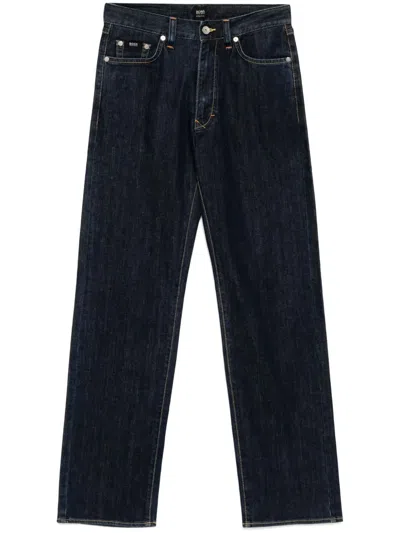 Hugo Boss Straight-leg Trousers In Blue