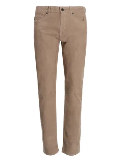 Hugo Boss Straight-leg Trousers In Brown