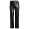 Hugo Boss Straight-leg Trousers In Crocodile-embossed Faux Leather In Black