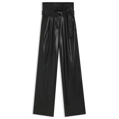 Hugo Boss Straight-leg Trousers In Faux Leather In Black