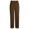 Hugo Boss Straight-leg Trousers In Virgin Wool In Brown