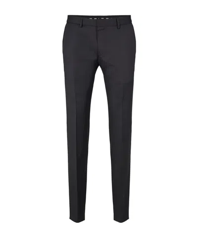 Hugo Boss Straight-leg Wool Trousers In Black