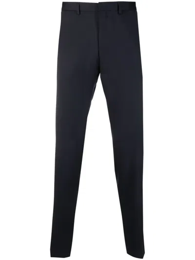 Hugo Boss Straight-leg Wool Trousers In Blue