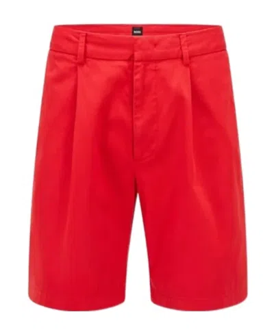 Hugo Boss Straight Shorts In Red