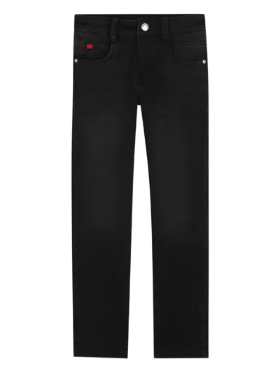 Hugo Boss Kids' Straight Trousers In Black