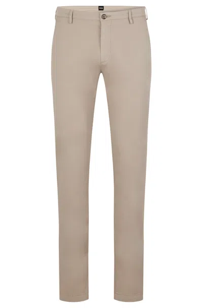 Hugo Boss Straight Trousers In Nude