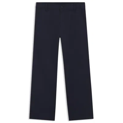 Hugo Boss Straight-fit Pants In Mercerized Stretch Cotton In Blue