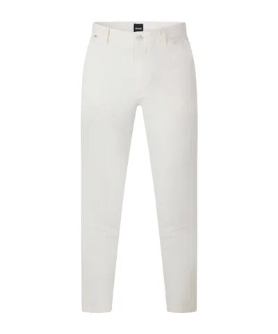 Hugo Boss Straightleg Casual Trousers In White